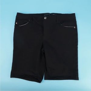 Attention Womens Black Cotton Stretch Slim Fit Shorts Size 12